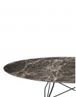 Стол Glossy (коричневый/черный) 192x118см, мрамор
