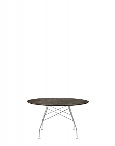 Стол Glossy (черный/хромированный) диаметр 128см, мрамор Стол Glossy (черный/хромированный) диаметр 128см, мрамор