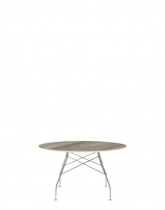 Стол Glossy (серый/хромированный) диаметр 128см, мрамор Стол Glossy (серый/хромированный) диаметр 128см, мрамор