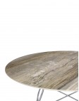 Стол Glossy (серый/хромированный) диаметр 128см, мрамор