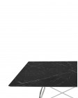 Стол Glossy (черный/хромированный) 118x118см, мрамор