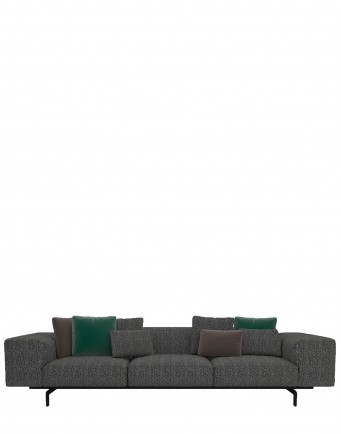 Диван Largo (черный) трехсекционный