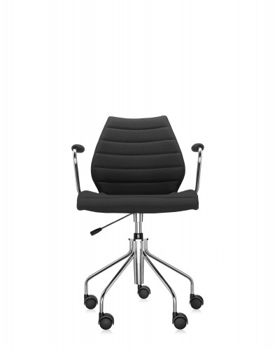 Кресло Maui Soft на колесах (черное) в ткани Trevira