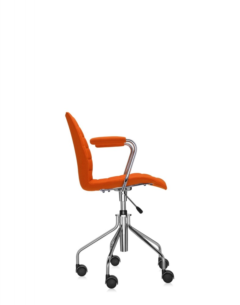 Кресло Maui Soft на колесах (оранжевое) в ткани Trevira