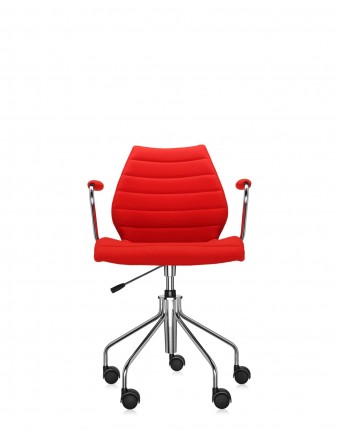 Кресло Maui Soft на колесах (красное) в ткани Trevira Кресло Maui Soft на колесах (красное) в ткани Trevira