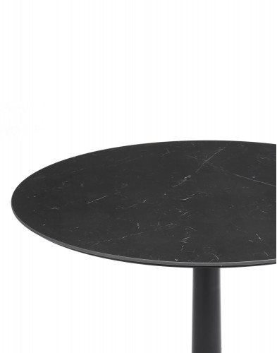 Стол Multiplo (черный) 78х78см, мрамор, треногое основание