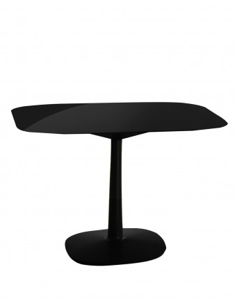 Стол Multiplo (черный) 99х99см, стекло, крестообразное плоское