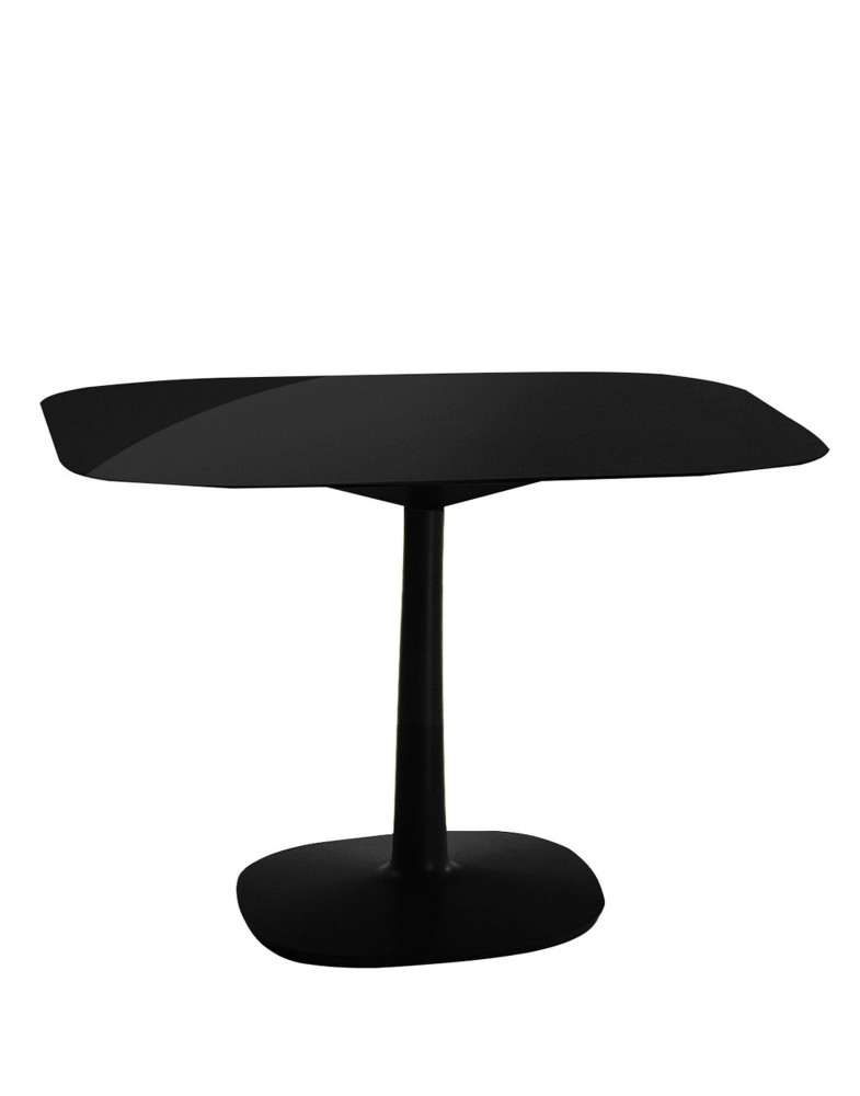 Стол Multiplo (черный) 99х99см, стекло, крестообразное плоское