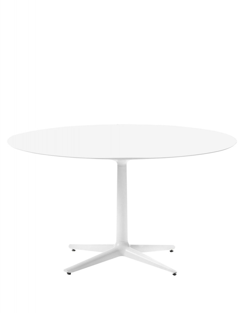 Стол Multiplo (белый) диаметр 118см, крестообразное основание