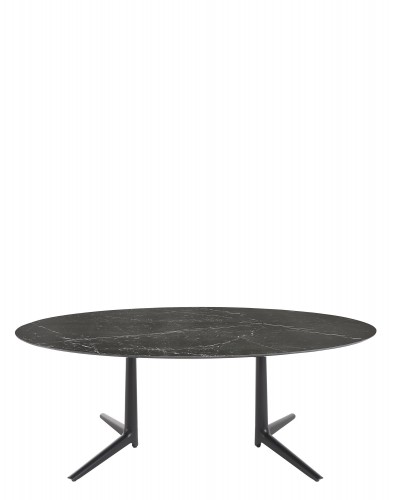 Стол Multiplo (черный) 192x118см, мрамор, овальный