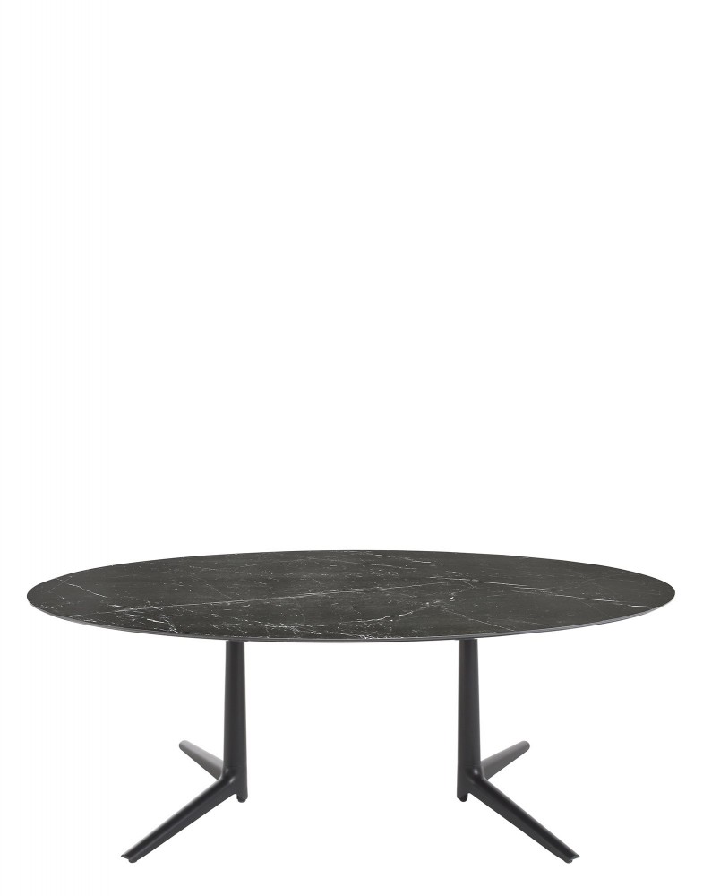Стол Multiplo (черный) 192x118см, мрамор, овальный