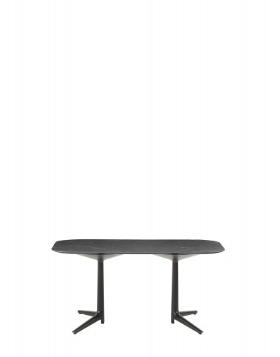 Стол Multiplo (черный) 158x90см, мрамор, закругленные углы