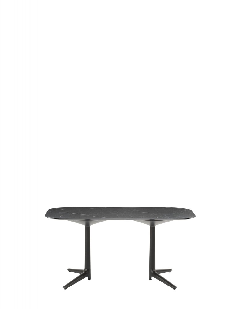 Стол Multiplo (черный) 158x90см, мрамор, закругленные углы