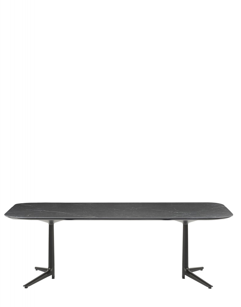 Стол Multiplo (черный) 180x90см, мрамор, закругленные углы