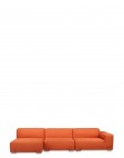 Кресло Plastics Duo с левым подлокотником (оранжевое/кристалл) 114х88см, высота подлокотника 51см