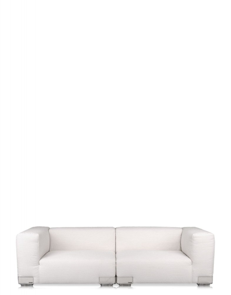 Кресло Plastics Duo с левым подлокотником (белое/кристалл) 114х88см, высота подлокотника 64см