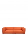 Кресло Plastics Duo с левым подлокотником (оранжевое/кристалл) 114х88см, высота подлокотника 64см