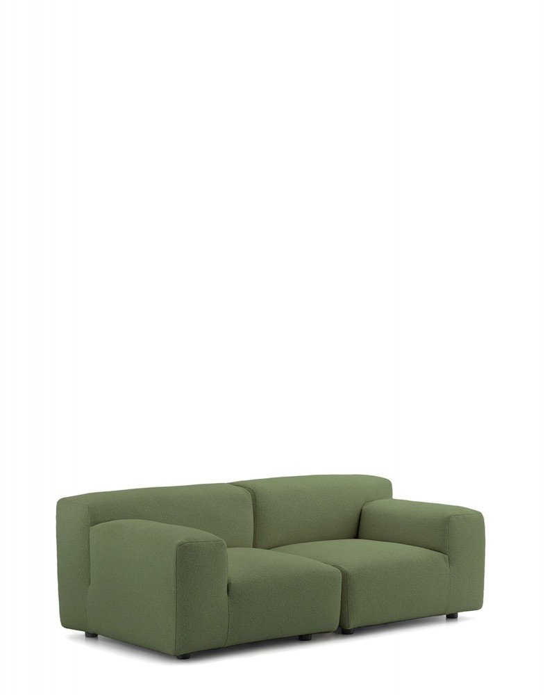 Диван Plastics Duo  (зеленый) 228х88см, высота подлокотника 64см, в ткани Orsetto 