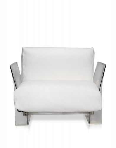 Кресло Pop (белое/кристалл) в отделке Хлопок