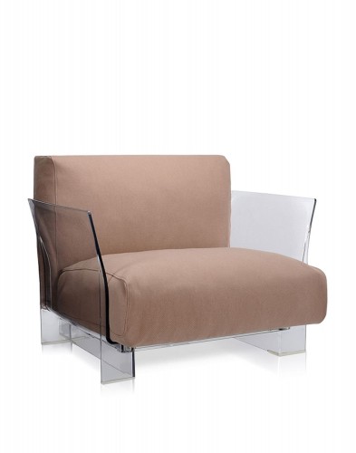 Кресло Pop (серое/кристалл) в отделке Хлопок