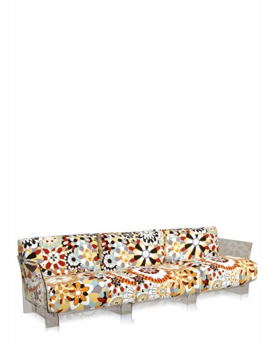 Диван Pop трехсекционный (желтый/кристалл) в отделке Missoni Диван Pop трехсекционный (желтый/кристалл) в отделке Missoni