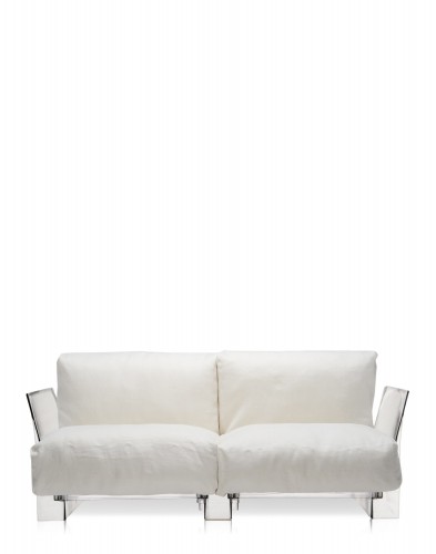 Диван Pop двухсекционный (белый/кристалл)