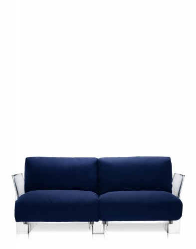 Диван Pop двухсекционный (синий/кристалл)