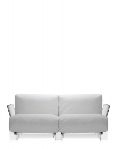 Диван Pop двухсекционный (белый/кристалл)