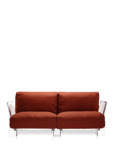 Диван Pop двухсекционный (оранжевый/кристалл)