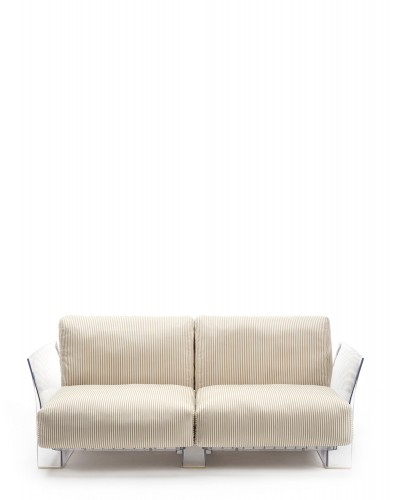 Диван Pop двухсекционный (бежевый/кристалл)