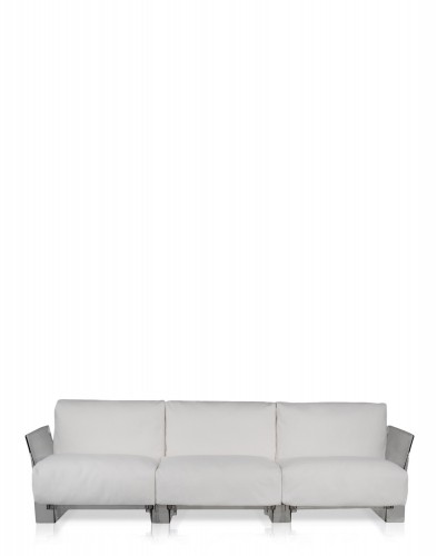 Диван Pop трехсекционный (белый/кристалл)