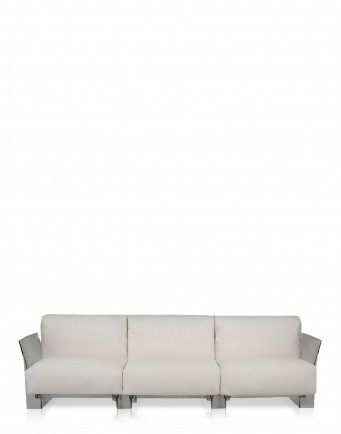 Диван Pop трехсекционный (бежевый/кристалл)