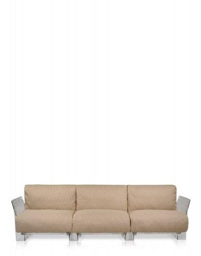 Диван Pop трехсекционный (бежевый/кристалл)