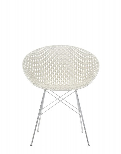 Кресло Smatrik (белое /хромированное) на ножках