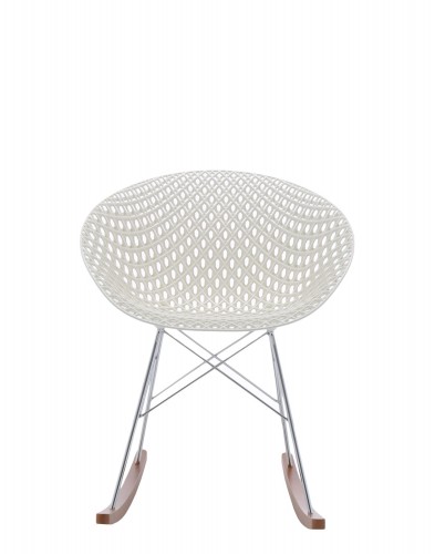 Кресло Smatrik (белое/дерево) на салазках