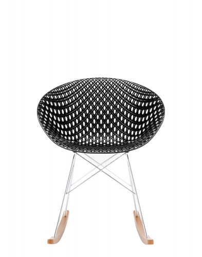 Кресло Smatrik (черное/дерево) на салазках