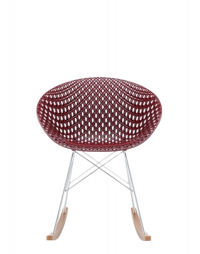 Кресло Smatrik (фиолетовое/дерево) на салазках