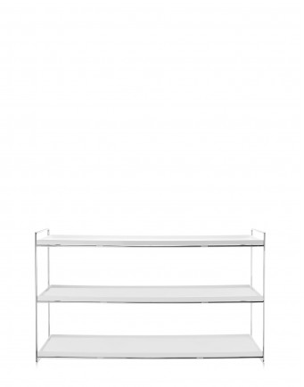 Консоль Trays (белая) 140x40см, двухуровневая Консоль Trays (белая) 140x40см, двухуровневая