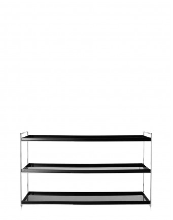 Консоль Trays (черная) 140x40см, двухуровневая Консоль Trays (черная) 140x40см, двухуровневая