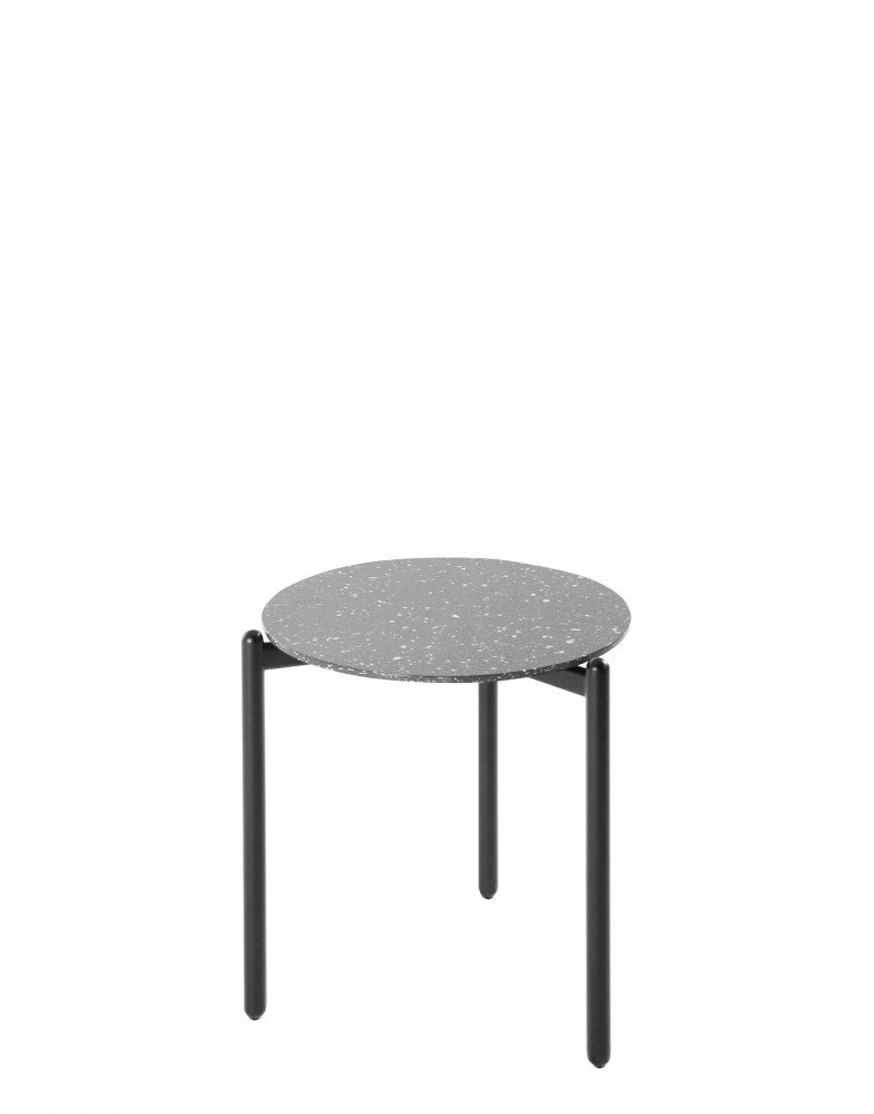 Стол журнальный Undique (черный/серый терраццо) 51X48см