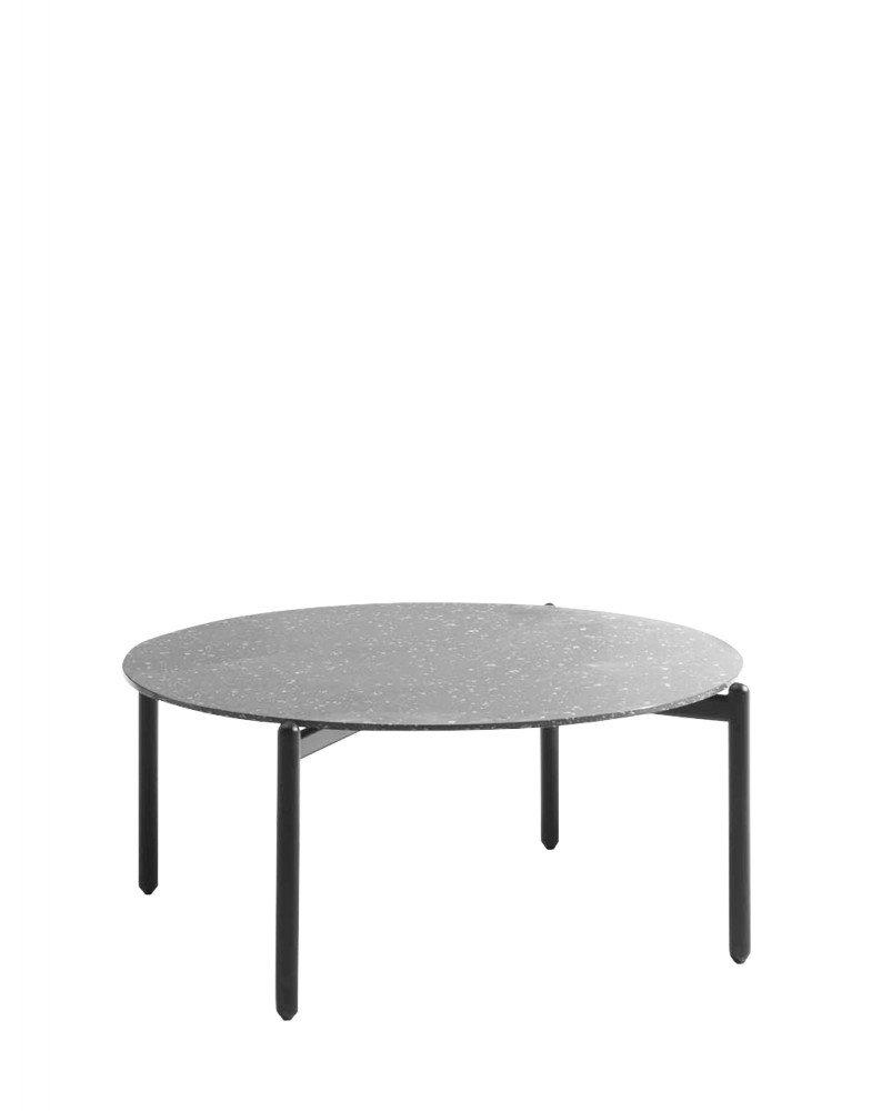 Стол журнальный Undique (черный/серый терраццо) 85X91см