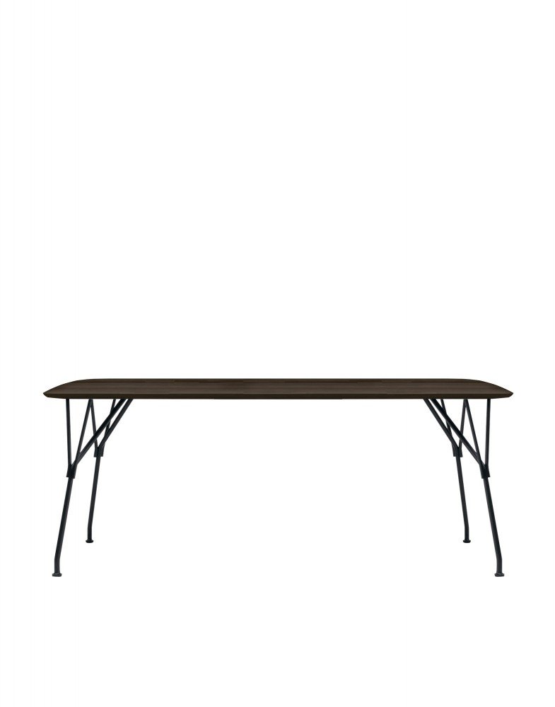 Стол Viscount of wood (темное дерево/черный) 190X90см