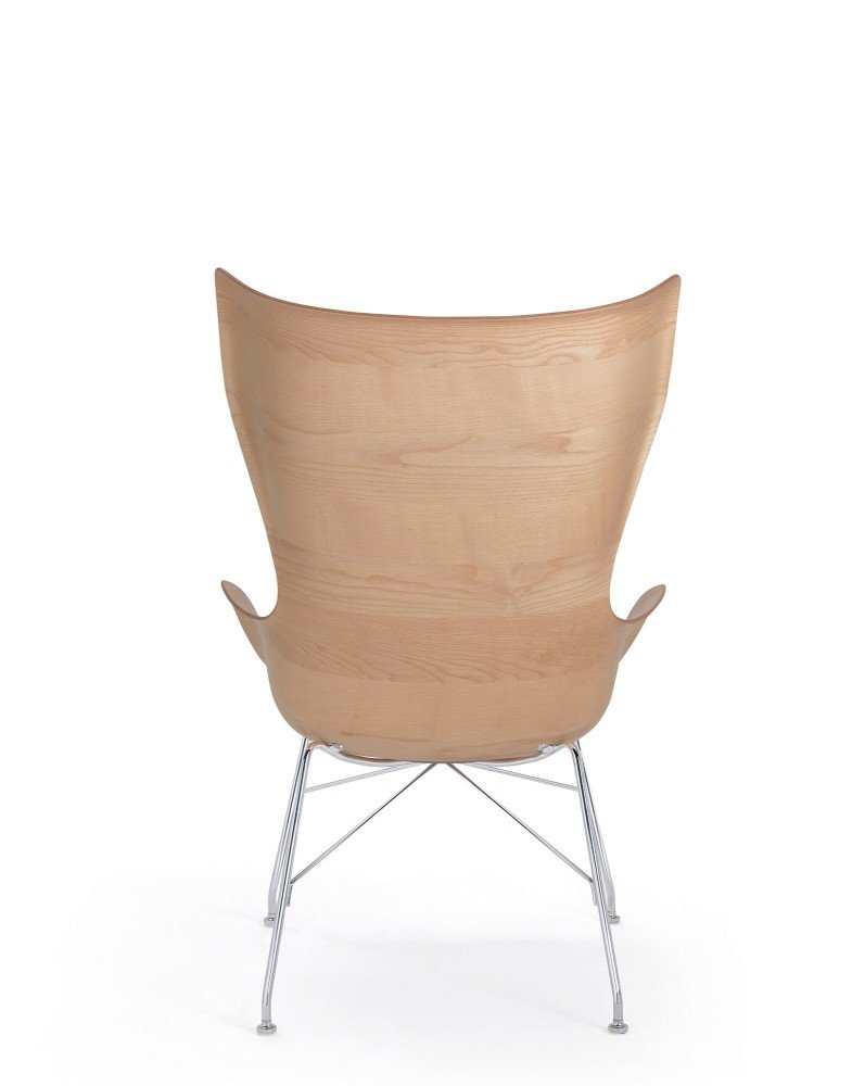 Кресло K/Wood (дерево/хромированное) с текстурой и кожей
