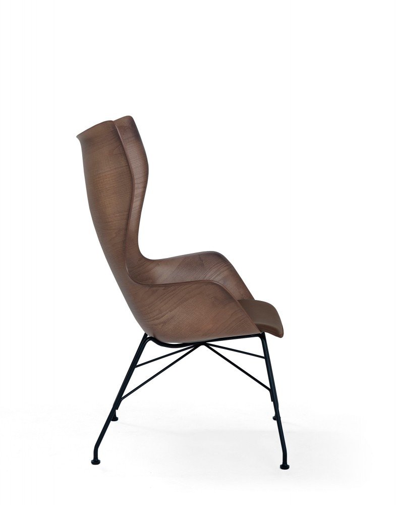 Кресло K/Wood (дерево/черное) с текстурой и кожей